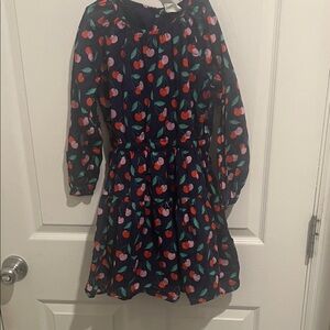 Crewcuts Navy Dress with Colorful Fruit Pattern